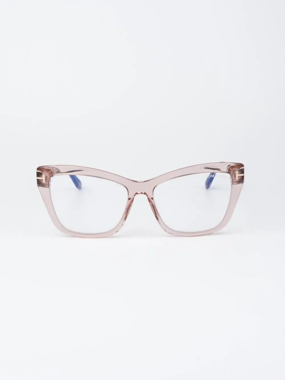 Tom Ford Women Eyeglasses Transparent Pink Cat Eye FT5826-B 072 NEW AUTHENTIC
